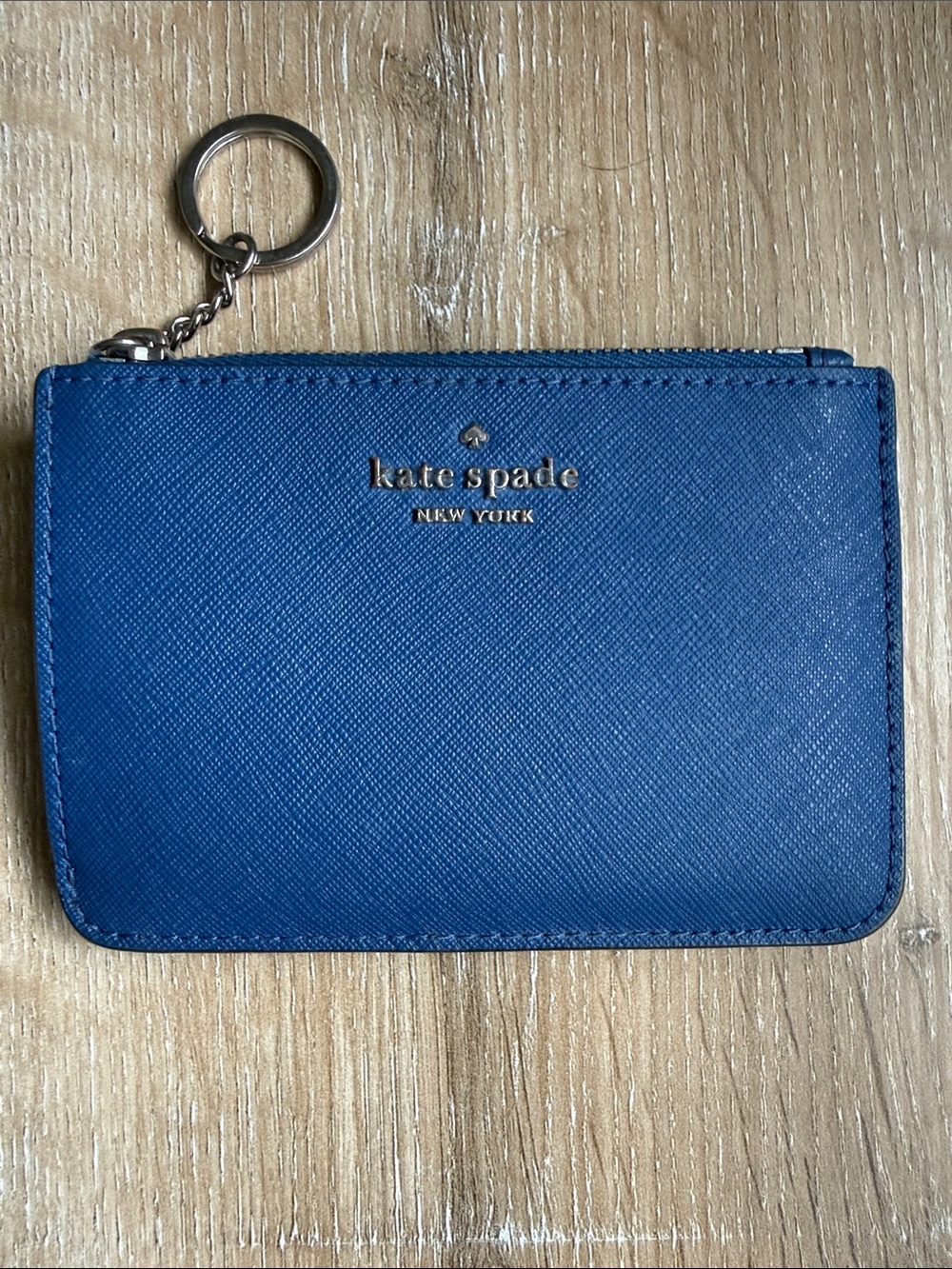 kate spade wallet zip card case - navy blue